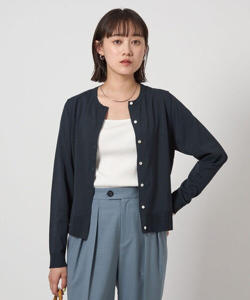 green label relaxing ブラックカーディガン green label relaxing カーディガン KOKAGE クルーネック ニット