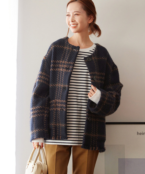 John branigan（ジョンブラニガン） ノーカラージャケット FREE