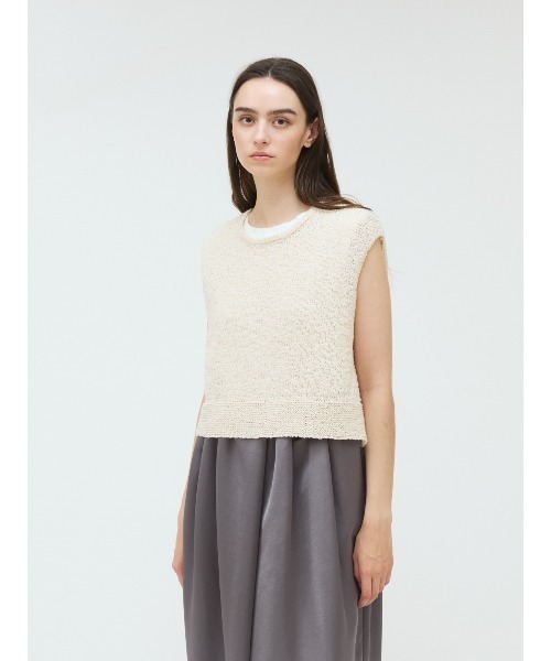 mizuiroind crew neck short vest ベスト mizuiro ind(ミズイロインド)｜crew neck short vest ベスト