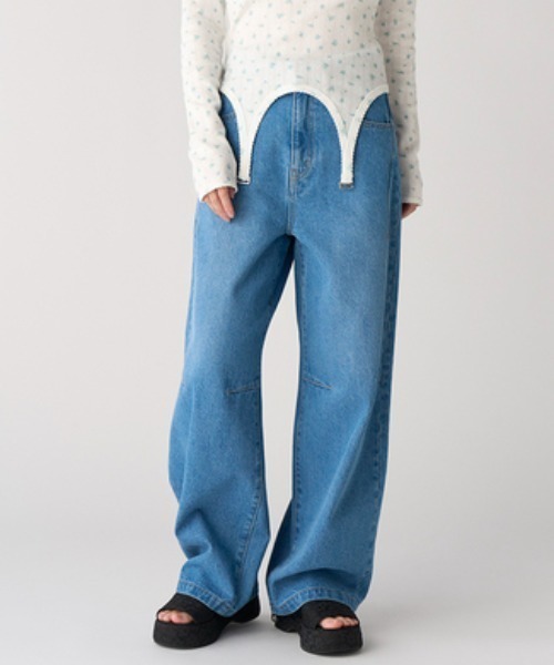[LILY BROWN] Denim брюки 0 голубой женский 