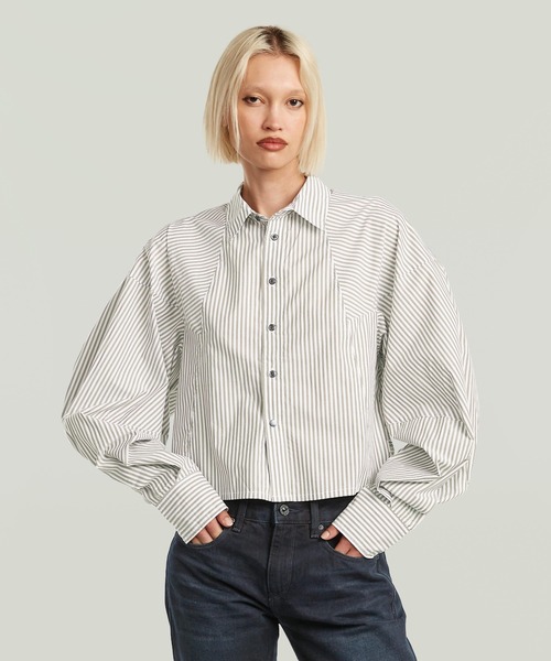 G-STAR RAW ブラウス シャツ MACRO BALLOON SHIRT/クロップドバルーン