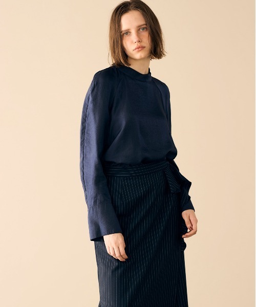 ブラウス シャツ viscose satin raglan blouse レディース