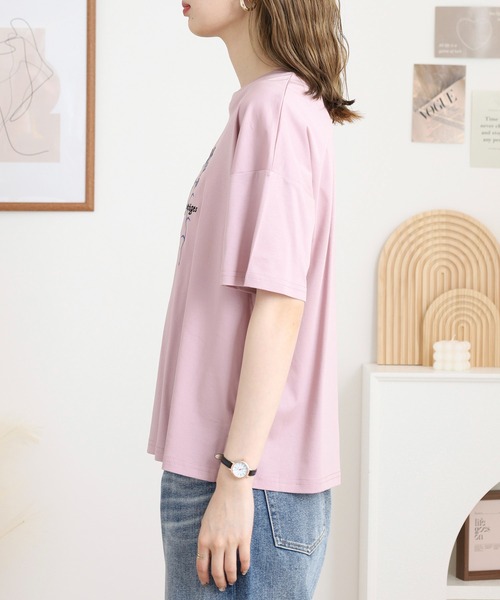 tシャツ BRODIAEA カラフルフラワー刺繍半袖Tシャツ レディース