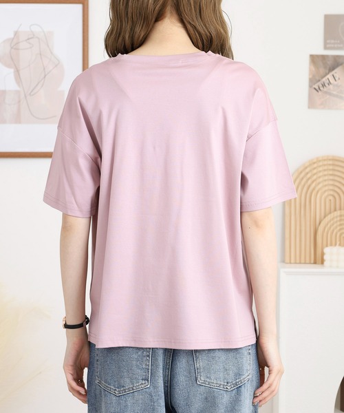 tシャツ BRODIAEA カラフルフラワー刺繍半袖Tシャツ レディース