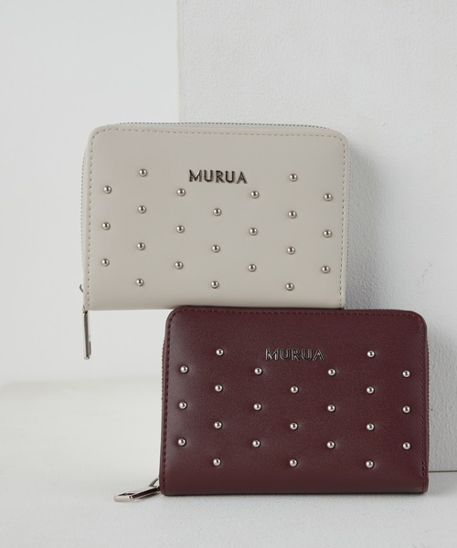 MURUA（ムルーア） ミニ 二つ折り 二つ折り財布 財布 ラウンド 