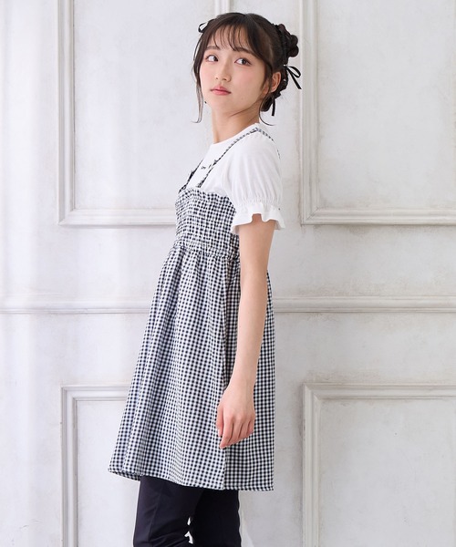 Amourire girl（アムリールガール） ワンピース シャーリングギンガム