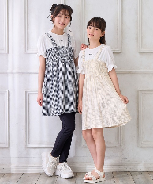 Amourire girl ワンピース シャーリングギンガムチェック