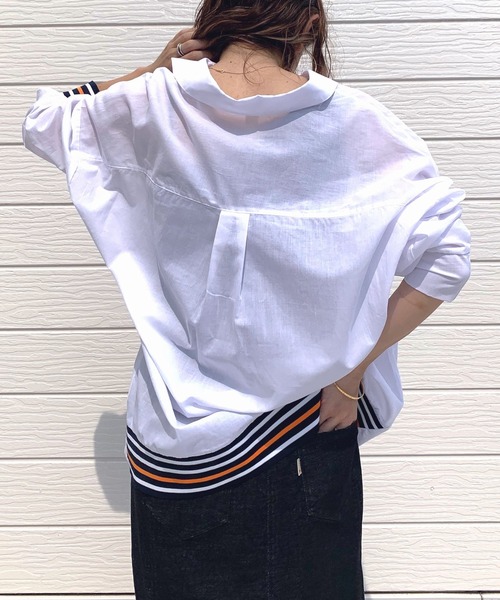 「Q」 長袖ブラウス MEDIUM アイボリー レディース