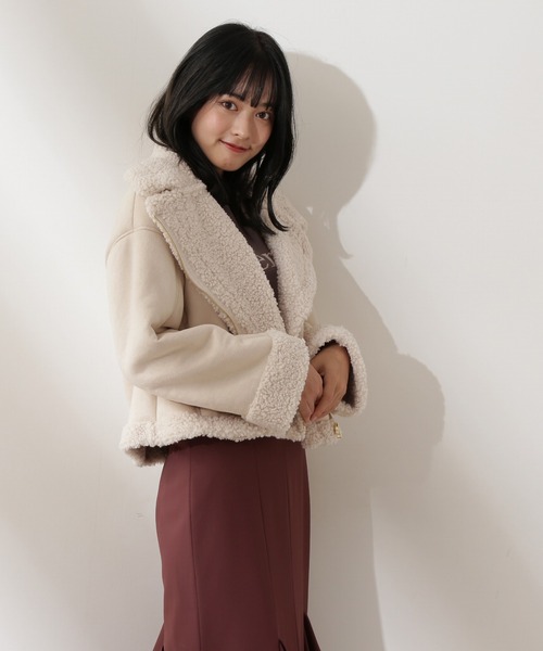 試着のみ プロポーションボディドレッシング ボアブルゾン エクリュ Sサイズ PROPORTION BODY DRESSING（プロポーションボディドレッシング
