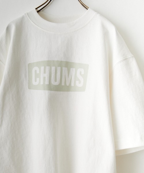 「CHUMS」 半袖Tシャツ M グレイッシュベージュ レディース