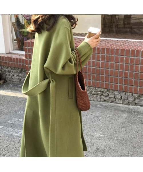 「MAISON BREEZE」 ステンカラーコート FREE ブラック レディース_画像2