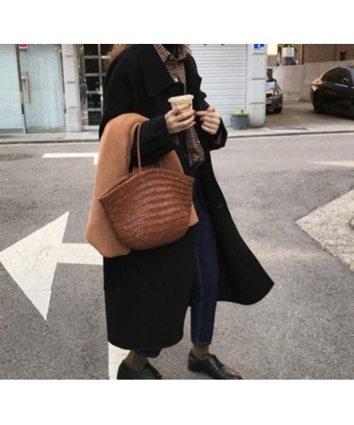 「MAISON BREEZE」 ステンカラーコート FREE ブラック レディース_画像6