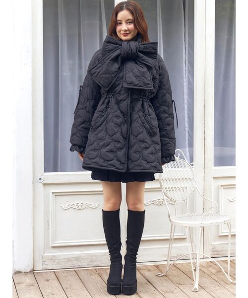 CALNAMUR ダウンコート ダウンジャケット マフラー付き