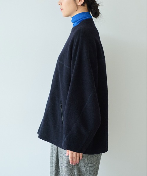 yuni ブルゾン アウター コットンウールカシミアボア コクーンブルゾン