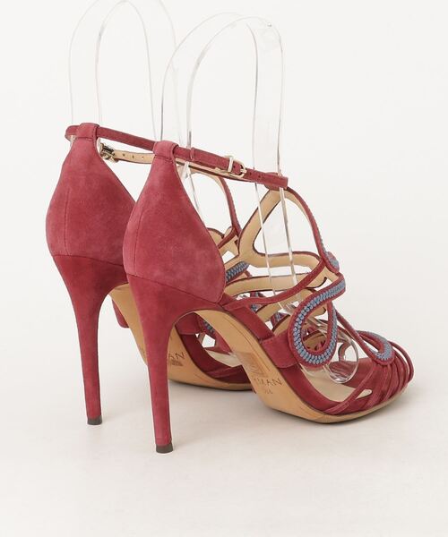 「Alexandre Birman」 刺繍ヒールサンダル 36.5 レッド レディース_画像2