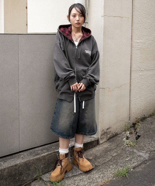 WEGO パーカー WEGO/「25年秋冬新作」チェックZIPパーカー メンズ