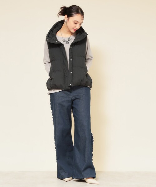 SunaUna（スーナウーナ） ダウンベスト ベスト 「フード付き／2色展開