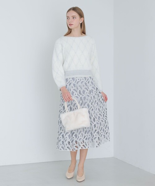 ANAYI（アナイ） ニット セーター フェザージャガードビジュー プル