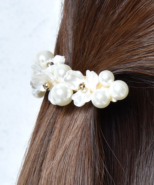 Flowering（フラワーリング） ヘアクリップ 卒業式 パール風×ガラス