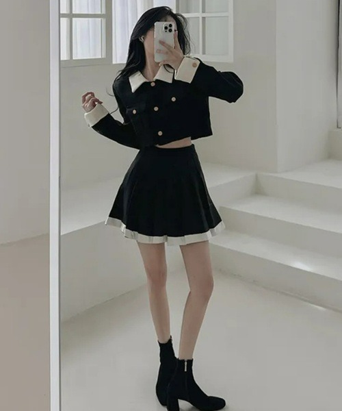 チューイ　❤️ジャケット＆スカート、ボネのセットアップ Ritomo De Ricco セットアップ ツイードジャケット＆スカート