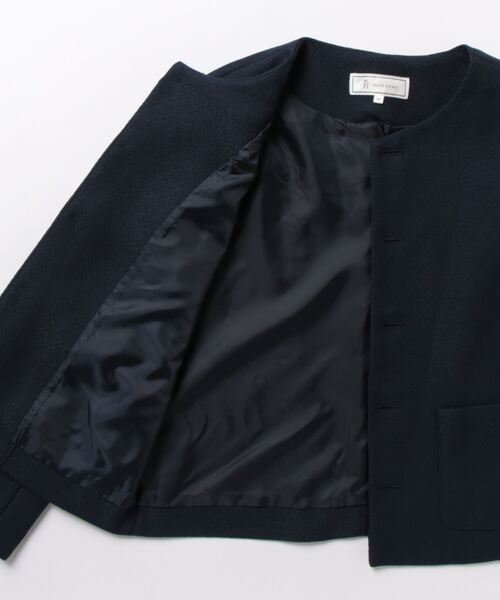 定価15,890円　美品　ロペピクニック　ジャケット　セットアップ　紺　38 ROPE' PICNIC（ロペ ピクニック） ノーカラージャケット 38 ネイビー