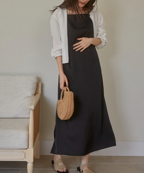 「ACYM」 キャミソールワンピース FREE ベージュ レディース_画像2