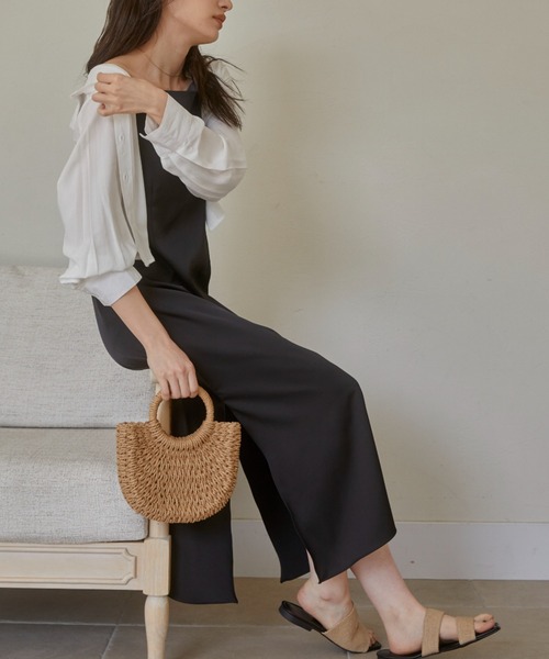 「ACYM」 キャミソールワンピース FREE ベージュ レディース_画像4