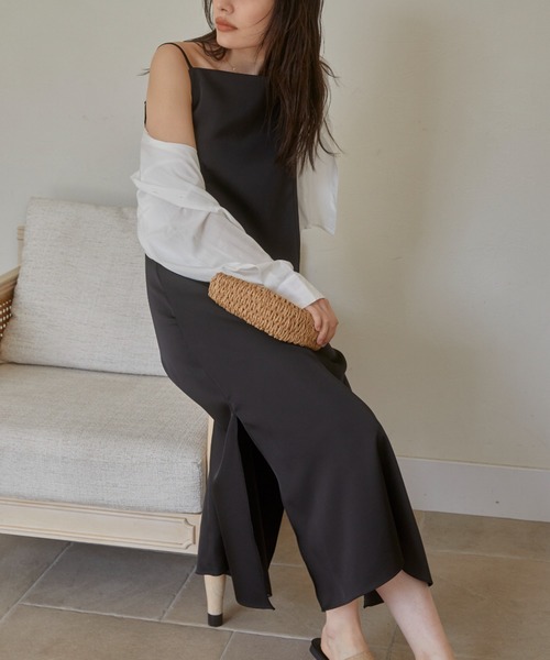 「ACYM」 キャミソールワンピース FREE ベージュ レディース_画像5