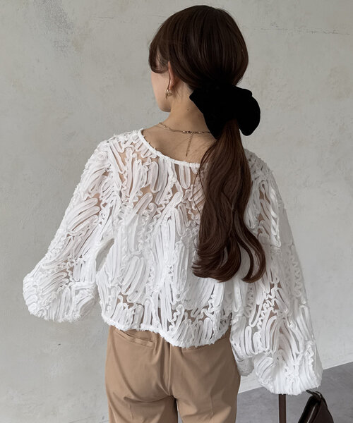 「Thevon」 長袖ブラウス FREE オフホワイト レディース_画像5