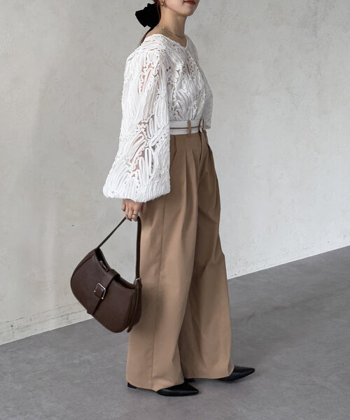 「Thevon」 長袖ブラウス FREE オフホワイト レディース_画像9