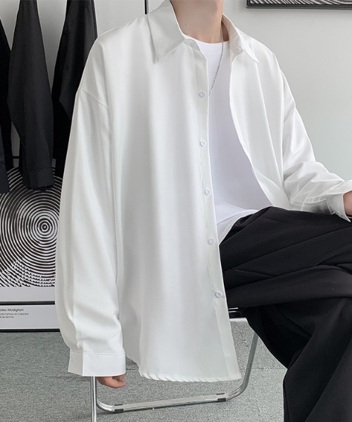 WYZ シャツ ネクタイ付きオーバーサイズシャツ/ユニセックス メンズ