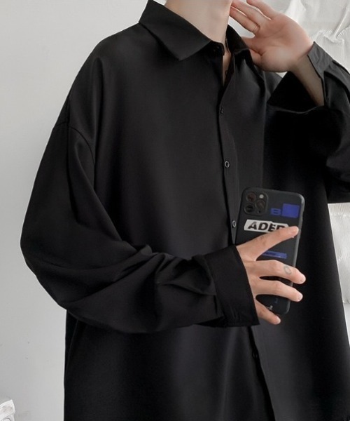 WYZ シャツ ネクタイ付きオーバーサイズシャツ/ユニセックス メンズ