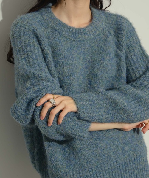 「NEUNA」 長袖ニット FREE チャコールグレー レディース_画像4