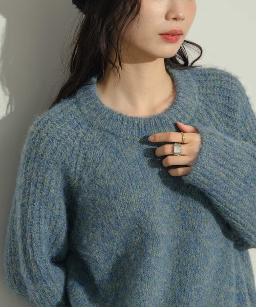 「NEUNA」 長袖ニット FREE チャコールグレー レディース_画像5