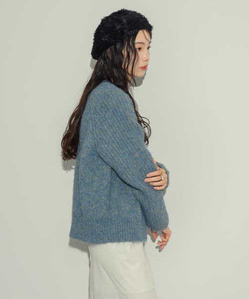 「NEUNA」 長袖ニット FREE チャコールグレー レディース_画像6