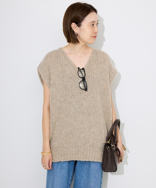 TRICOTS JEAN MARC ニットベスト FREE ブラウン レディース : ZOZOTOWN