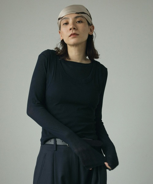 「anuke」 長袖カットソー FREE グレー レディース_画像2