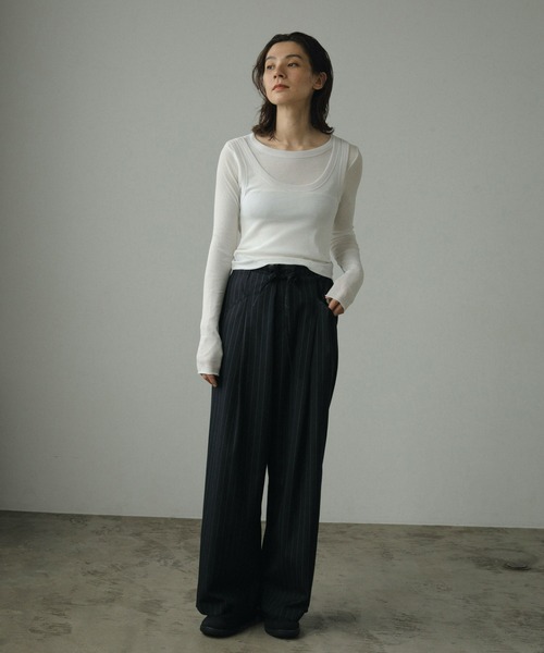 「anuke」 長袖カットソー FREE グレー レディース_画像4