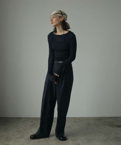 「anuke」 長袖カットソー FREE グレー レディース_画像7