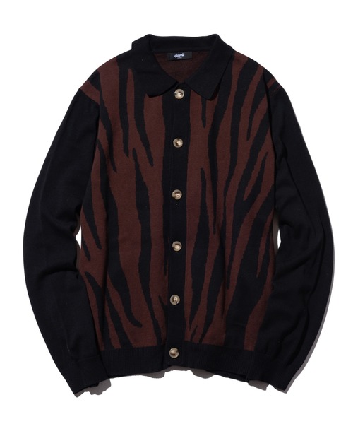 glamb（グラム） ニットカーディガン L ブラウン メンズ : ZOZOTOWN