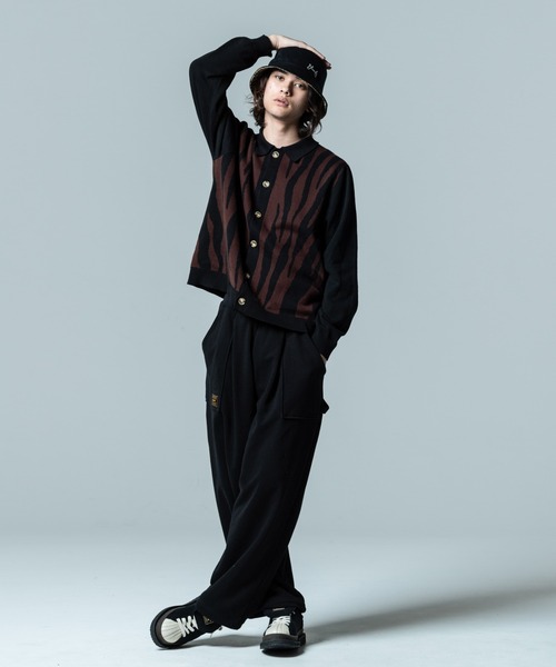 glamb（グラム） ニットカーディガン L ブラウン メンズ : ZOZOTOWN