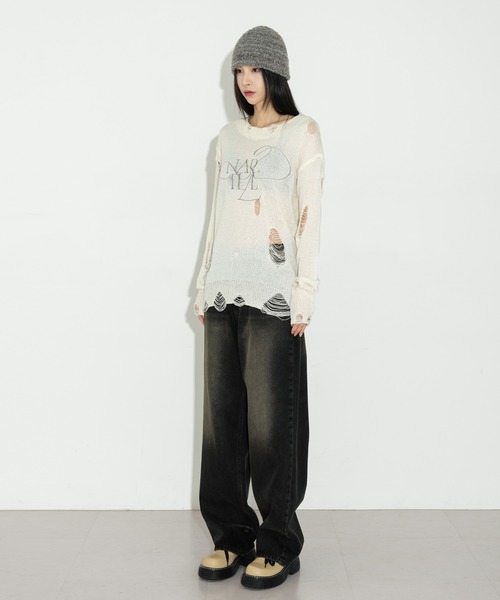 「FOLLOWIN」 デニムパンツ MEDIUM ピンク レディース_画像3