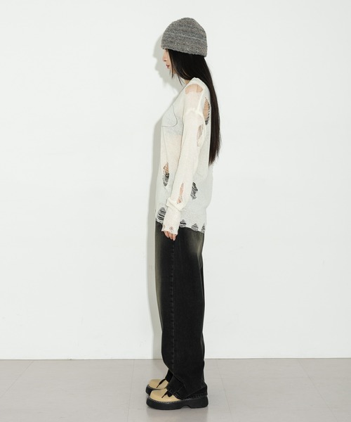 「FOLLOWIN」 デニムパンツ MEDIUM ピンク レディース_画像4