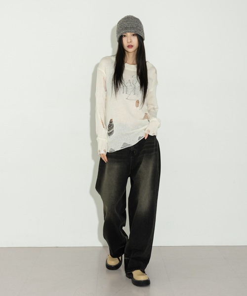 「FOLLOWIN」 デニムパンツ MEDIUM ピンク レディース_画像7