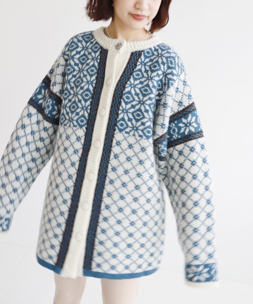 「SLOBE citron.」 ニットカーディガン FREE グリーン レディース_画像2