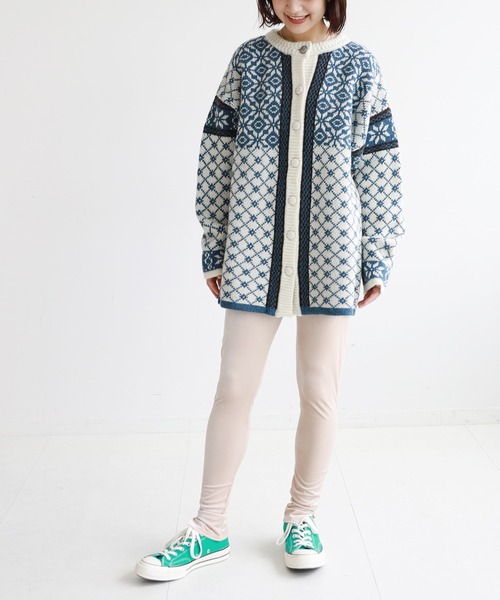 「SLOBE citron.」 ニットカーディガン FREE グリーン レディース_画像3