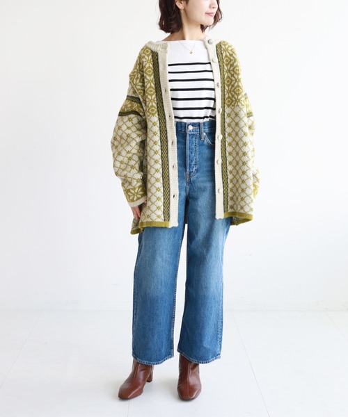 「SLOBE citron.」 ニットカーディガン FREE グリーン レディース_画像4