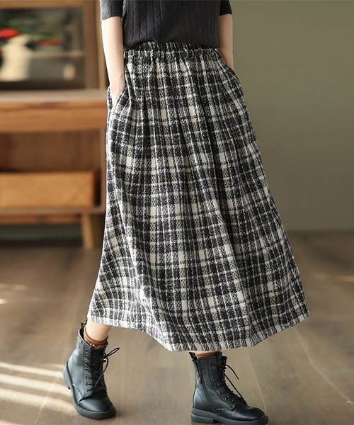 PLEATS PLEASE チェック柄 プリーツスカート スカート プリーツ風チェック柄フレアスカート : ZOZOTOWN Yahoo!店