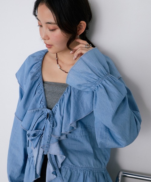 forksy.（フォルクシー） ブラウス シャツ 「forksy.」ラッフルフリル