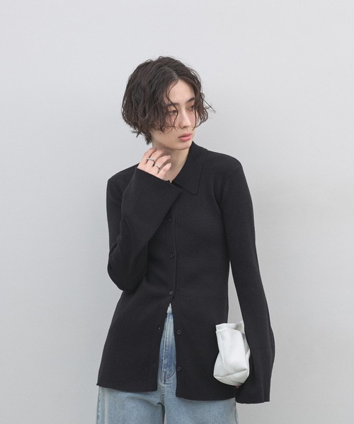 &. NOSTALGIA（ノスタルジア） カーディガン フレアスリーブ襟付き